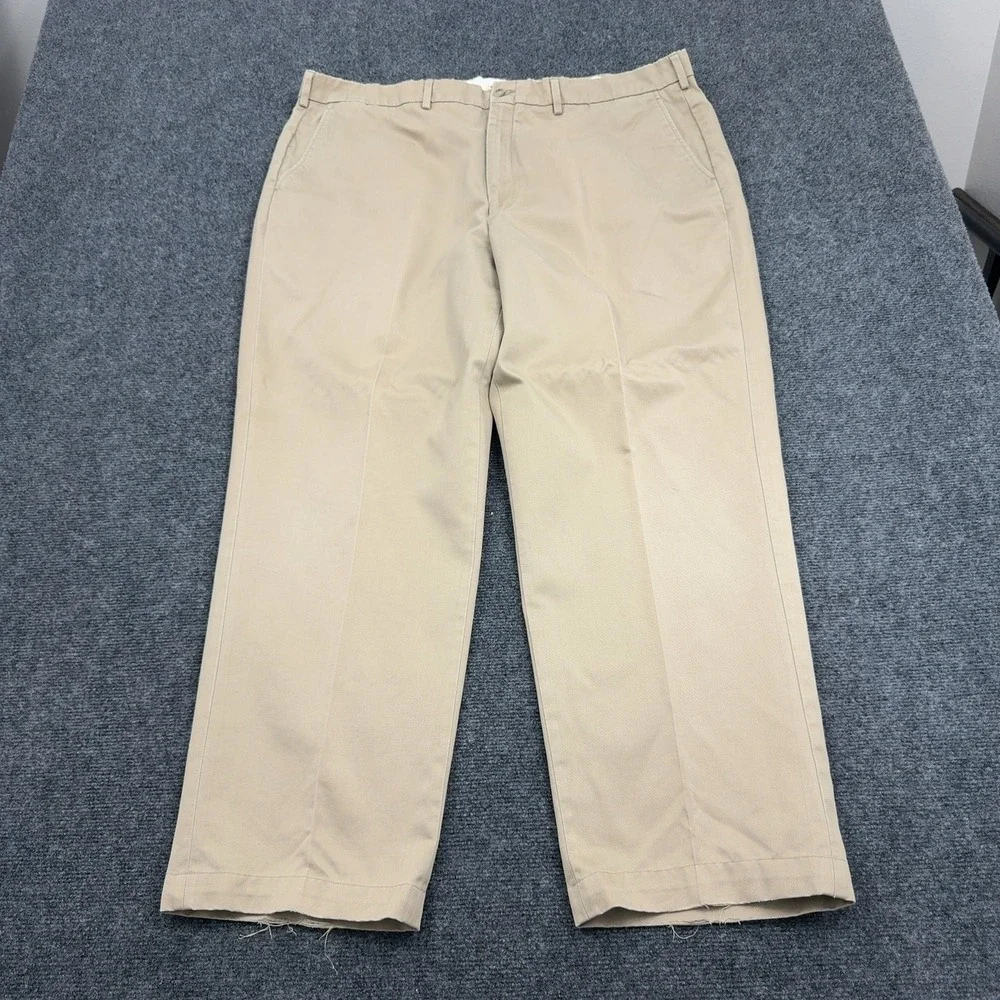 LL Bean Pants Mens 42x29 Khaki Cotton Traveler Chino Casual Gorpcore